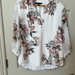 1-Floral White Blouse